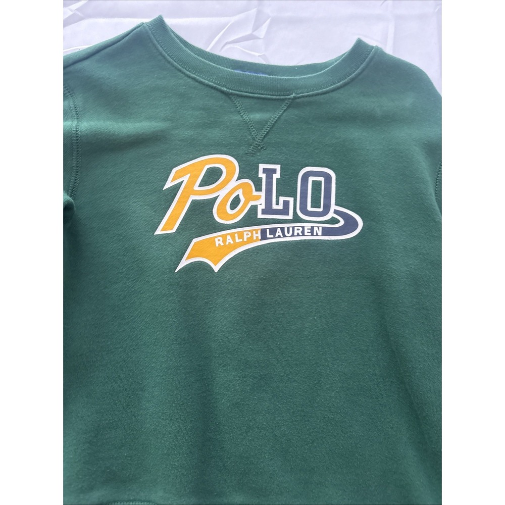 Polo Ralph Lauren Boys Dark Green Graphic Pullover Sweatshirt Size 7 - Picture 2 of 10